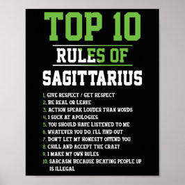De 10 största Regler av Sagittarius Birthday Horos Poster