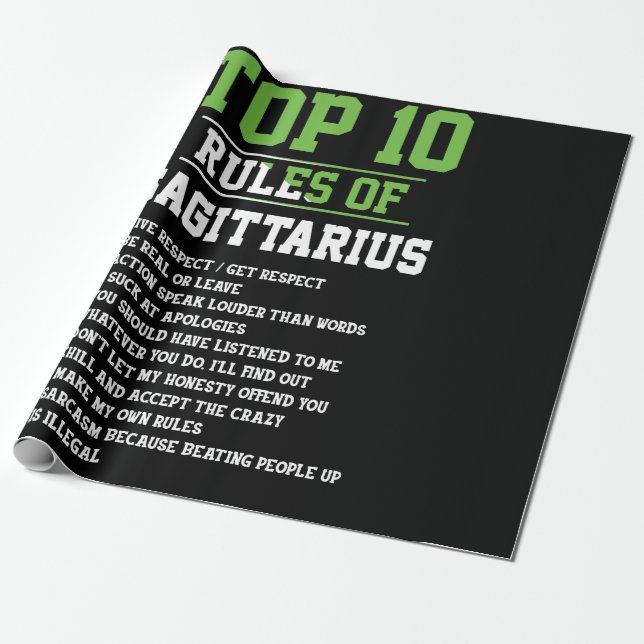 De 10 största Regler av Sagittarius Birthday Horos Presentpapper (Utrullad)