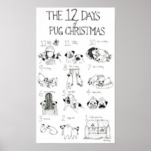 De 12 dagarna av Pug-jul Poster