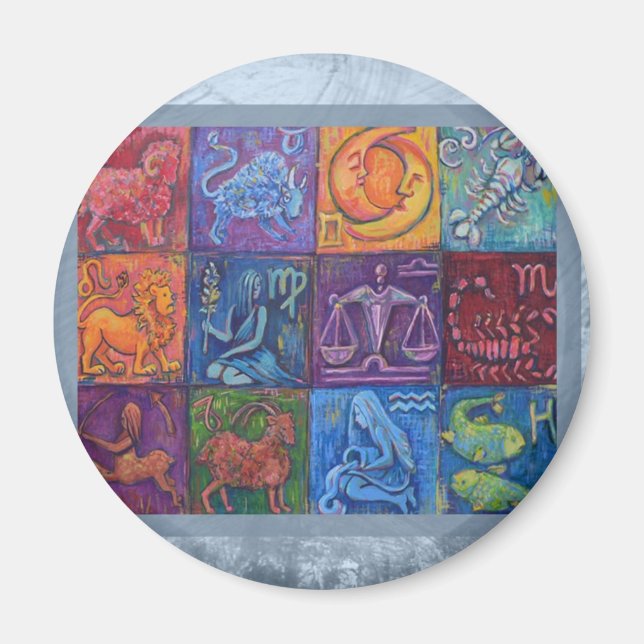 De 12 tecknen på Zodiac Magnet (Framsidan)