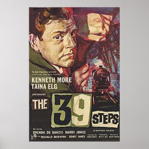 De 39 stegen vid Hitchcock Tapet Poster