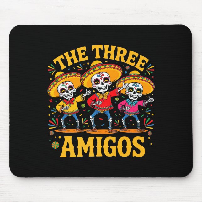 De 3 tre amigos tre vänner skelett cinco de musmatta (Framsidan)
