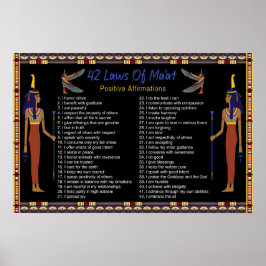 De 42 Maat-lagarna - positiva bekräftelser Poster