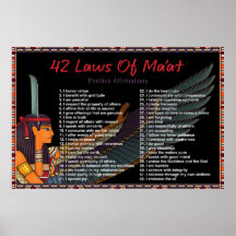 De 42 Maat-lagarna - positiva bekräftelser Poster