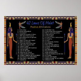 De 42 Maat-lagarna - positiva bekräftelser Poster