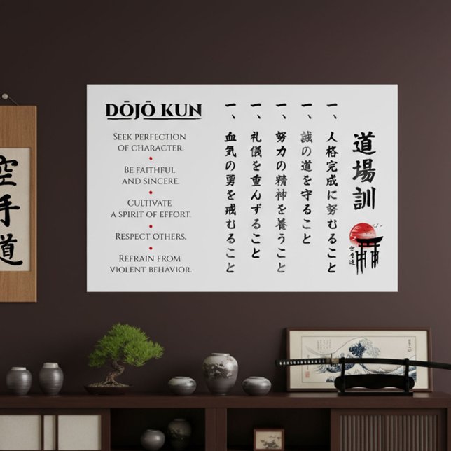 De 5 Dojo Kun – Gichin Funakoshis läror Poster (Skapare uppladdad)