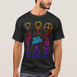 De 8 planeternas symboler anpassningsbara t shirt