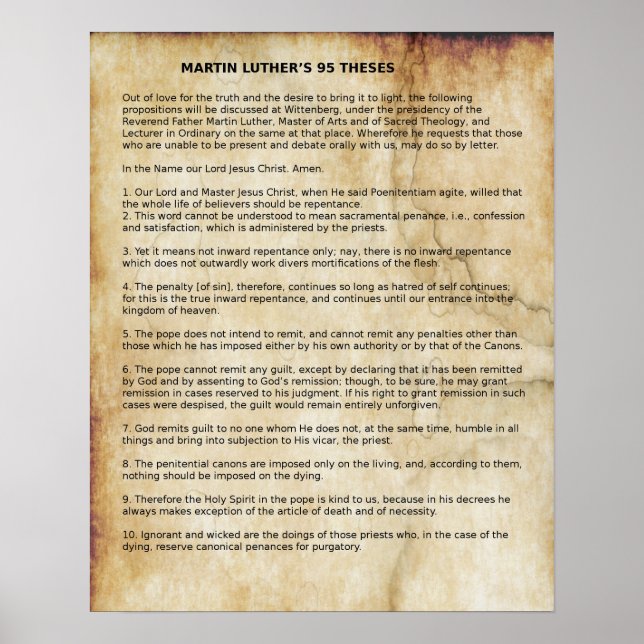 De 95 MARTIN LUTHER poster (Framsidan)