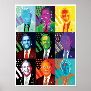 De 9 ansiktena av den Bush affischen Poster