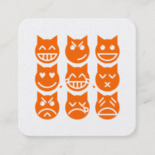 De 9 liv för Emoji-katten Fyrkantigt Visitkort