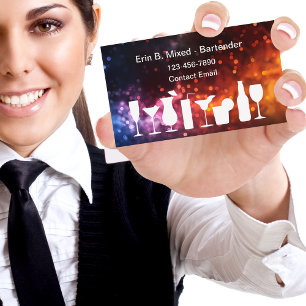 De äldsta Bartender Modern Business-Telefonkorten Visitkort