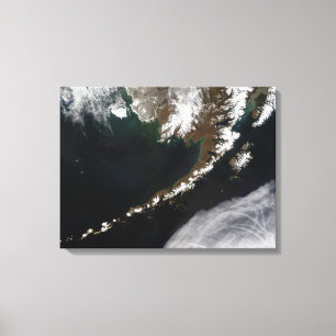 De Aleutian öarna och den alaskabo peninsulan Canvastryck