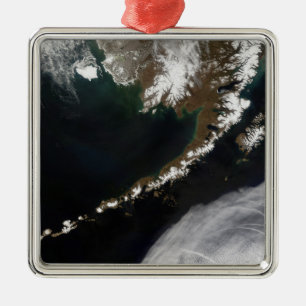 De Aleutian öarna och den alaskabo peninsulan Julgransprydnad Metall