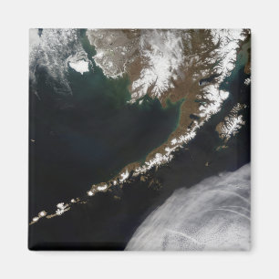 De Aleutian öarna och den alaskabo peninsulan Magnet