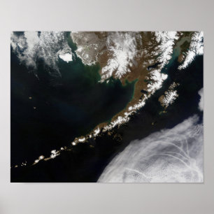 De Aleutian öarna och den alaskabo peninsulan Poster
