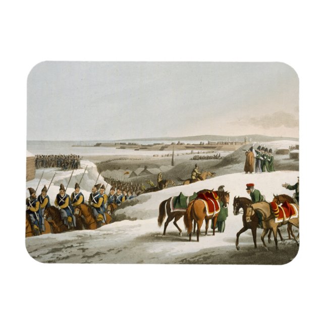 De allierade före Dantzic in Winter, graverade av  Magnet (Horisontell)