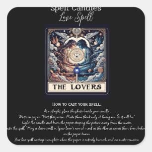 DE ÄLSKANDE Eteriska Tarot Kärleksspell Intentione Fyrkantigt Klistermärke