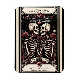 DE ÄLSKANDE Tarot Skelett Kärlek Spara Datum  Magnet