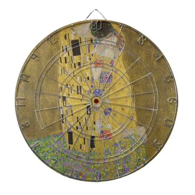 De älskandes kyss av Gustav Klimt Darttavla (Framsidan)