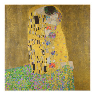 De älskandes kyss av Gustav Klimt Fototryck