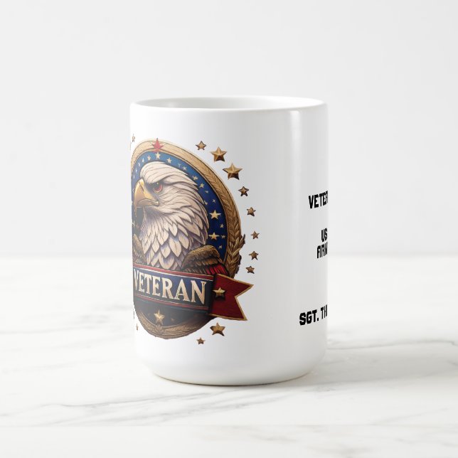De amerikanska militärens Bold Eagle "Pensionerad" Kaffemugg (Center)