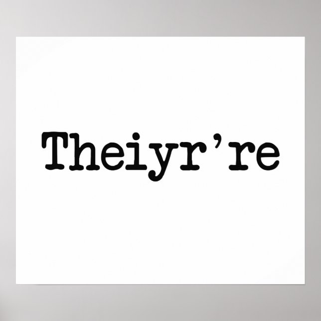 De är där de är Grammer Typo Poster (Framsidan)