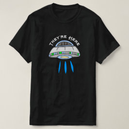 De är här UFO Alien Invasion T Shirt