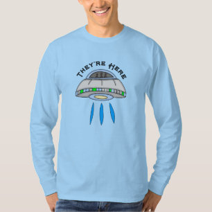De är här UFO Alien Invasion T Shirt
