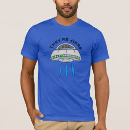De är här UFO Alien Invasion T Shirt