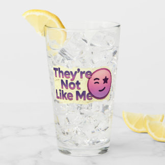 De Är Inte Som Jag Roligt Blinkande Emoji Glaskopp