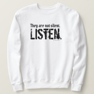 De är inte tysta enkla lock förser med besättning långärmad tröja