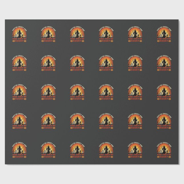 De är kusliga konstiga Halloween-häxa-kyrkogårdspu Presentpapper (Platt)