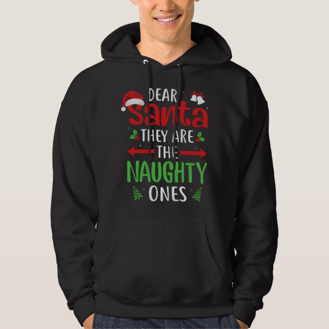De är Naughty Ones Christm. Hoodie (Framsida)