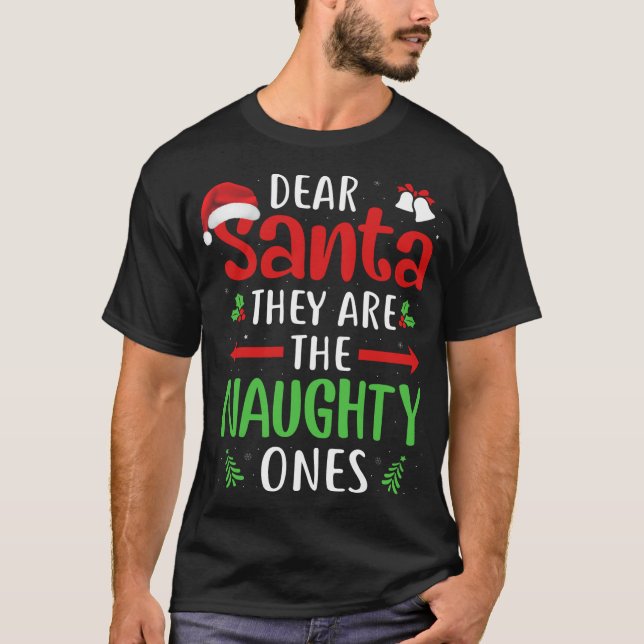 De är Naughty Ones Christm. T Shirt (Framsida)