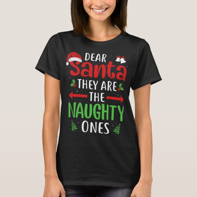 De är Naughty Ones Christm. T Shirt (Framsida)
