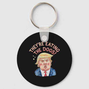 De är Trump Eating the Hundar - Trump Meme Nyckelring