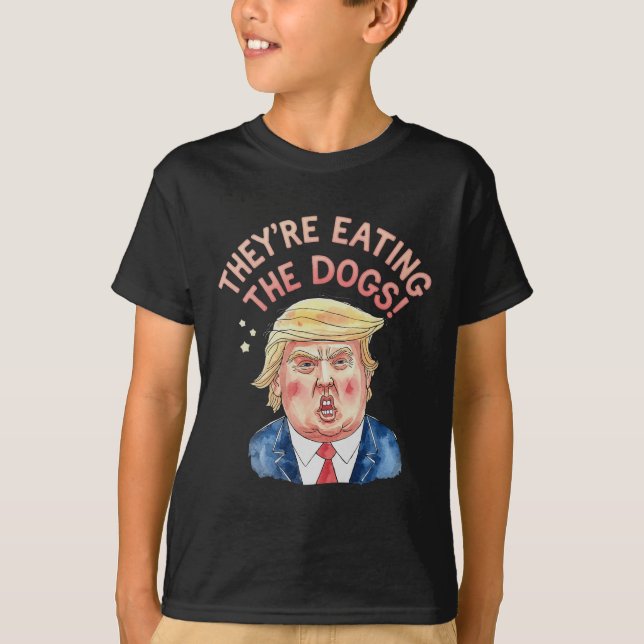 De är Trump Eating the Hundar - Trump Meme T Shirt (Framsida)
