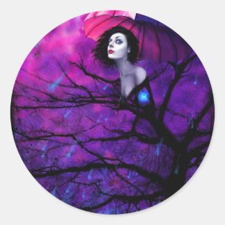 De är ute i kväll. runt klistermärke