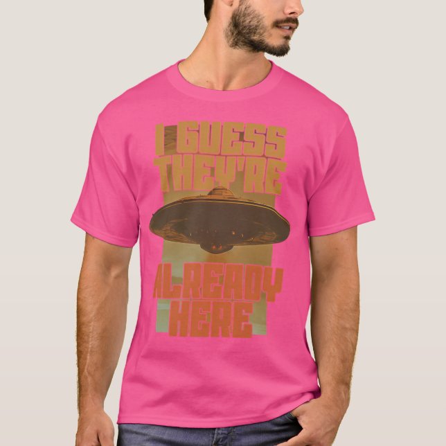 De är väl redan här - Retro Ufo T Shirt (Framsida)