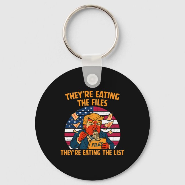 De äter filerna roligt Trump-design  Nyckelring (Framsida)
