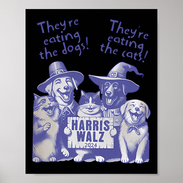 De äter Hundar! De äter katter! Vote Kama Poster (Framsidan)