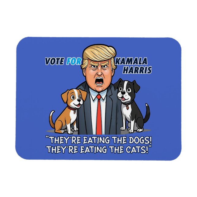 De äter Hundar Funny Trump Kamala 2024 Magnet (Horisontell)