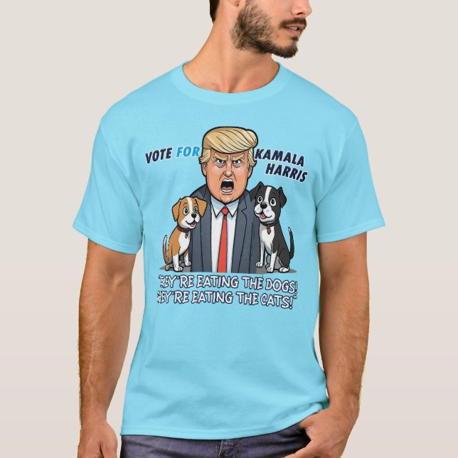 De äter Hundar Funny Trump Kamala 2024 T Shirt (Framsida)