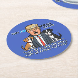 De äter Hundar Funny Trump Kamala 2024 Underlägg Papper Rund