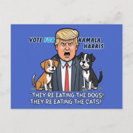 De äter Hundar Funny Trump Kamala Vykort