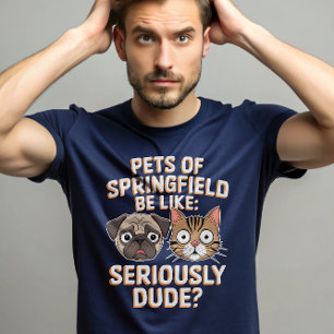 De äter hundar-katterna Springfield Pets T Shirt