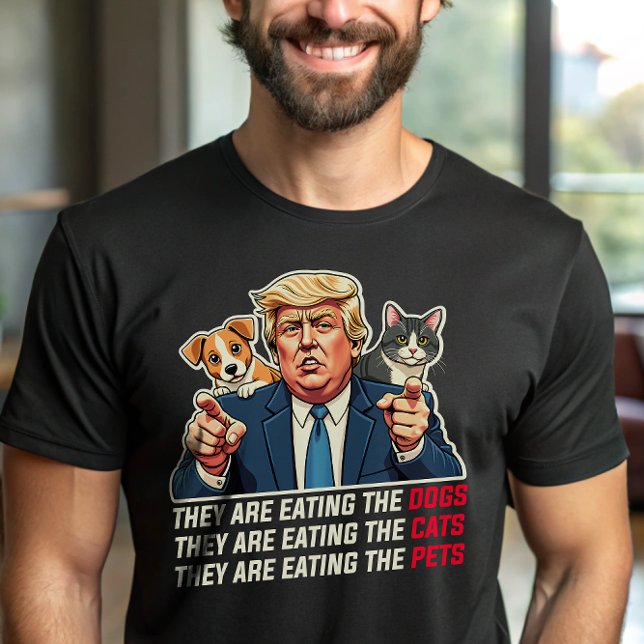 De äter hundar och äter katter Trump Debatt T Shirt (Skapare uppladdad)