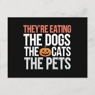 De äter hundarna katterna husdjuren Halloween Vykort