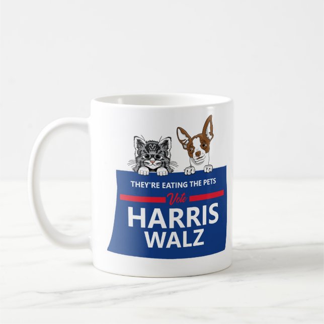 De äter husdjuren - Vote Harris Walz Kaffemugg (Vänster)