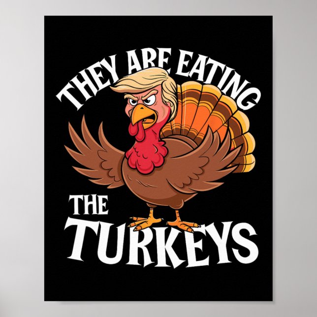 De äter kalkonerna - Rolig Thanksgiving  Poster (Framsidan)